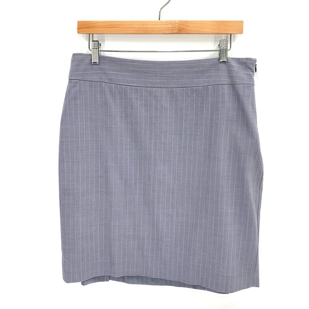 Banana Republic Gray and Lavender Pinstripe Career Pencil Skirt Size 12